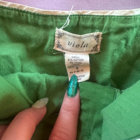 Anthropologie Green Sleeveless Button-Up Peplum Top SZ 8 - Picture 3 of 6